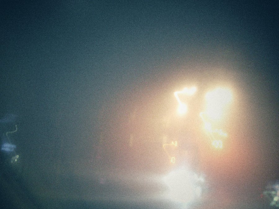 From the inside of the car